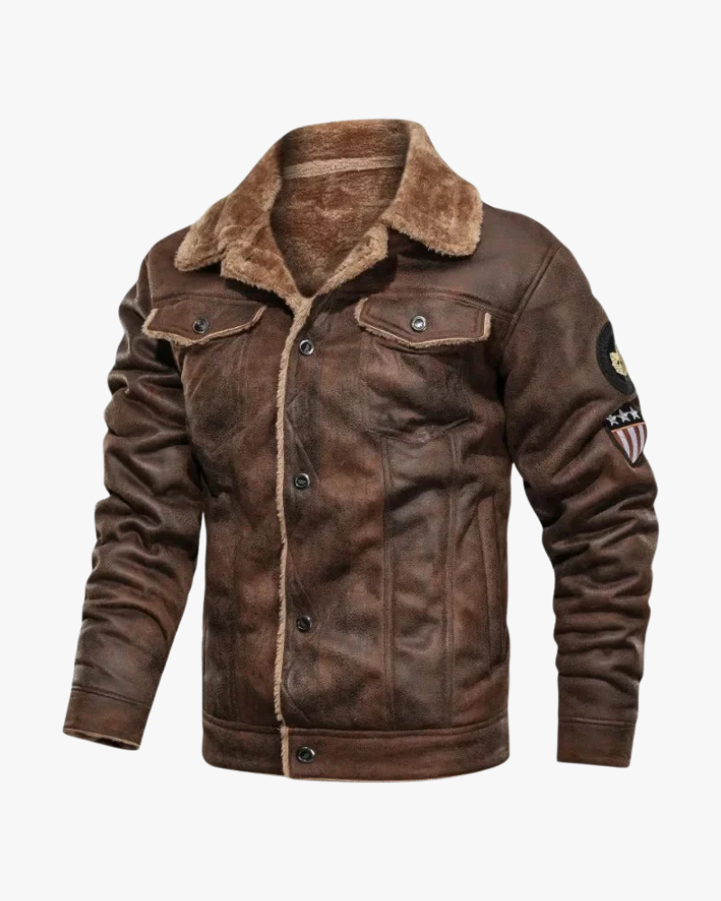 Lederjacke mit Fleece-Innenfutter | Stil und Komfort