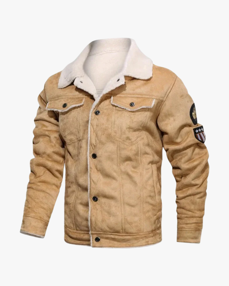 Elegante und warme Lederjacke mit Fleecefutter