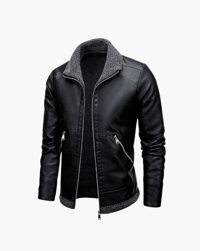 Lederjacke mit Fleece-Innenfutter | Eleganz und Komfort