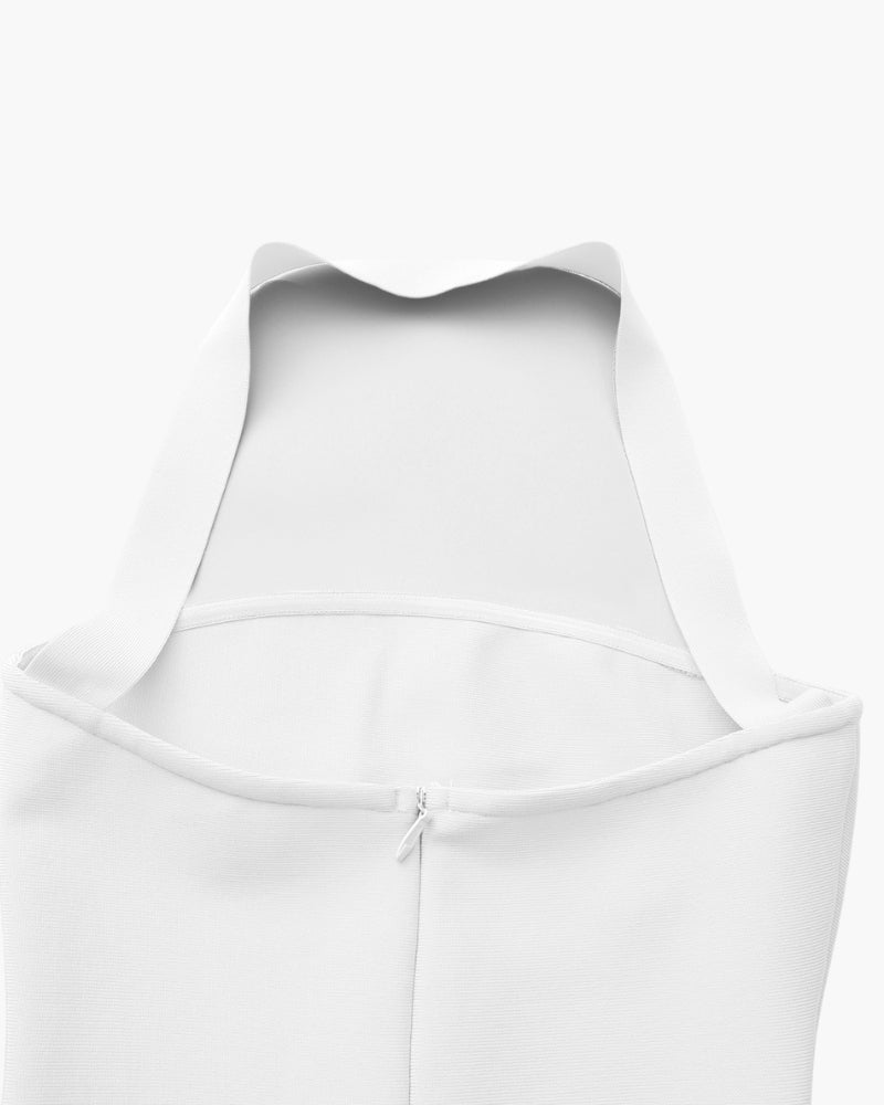 Schmal geschnittenes Maxikleid mit Neckholder Ausschnitt