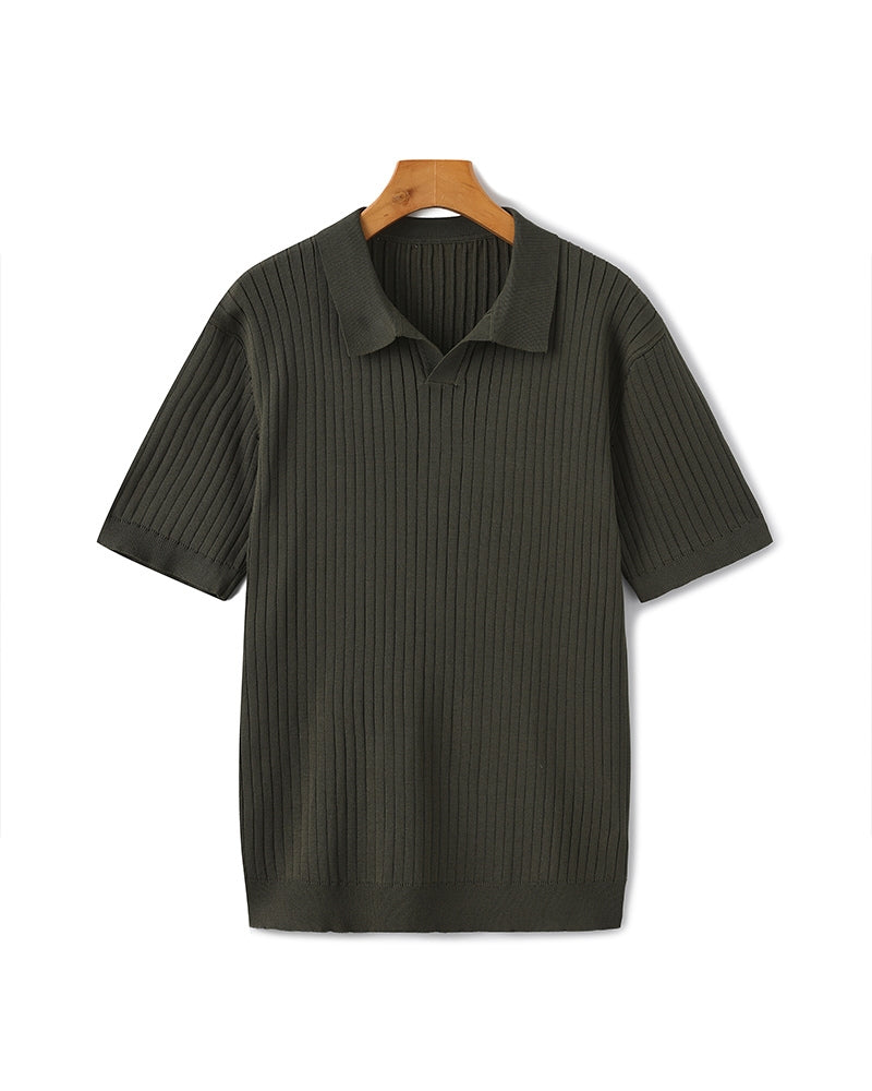 Premium Rippstrick-Polo für Herren | Eleganz & Komfort