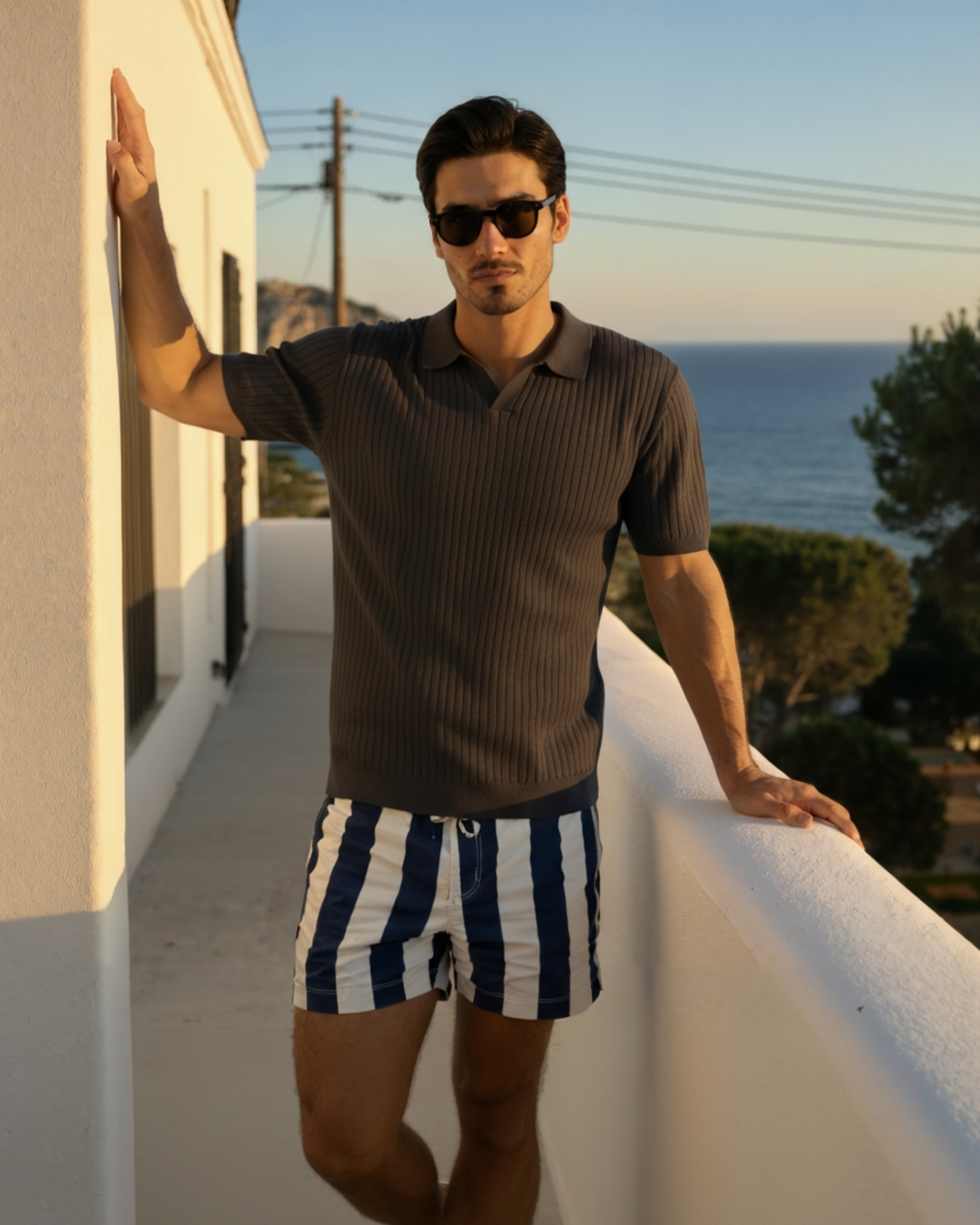 Premium Rippstrick-Polo für Herren | Eleganz & Komfort