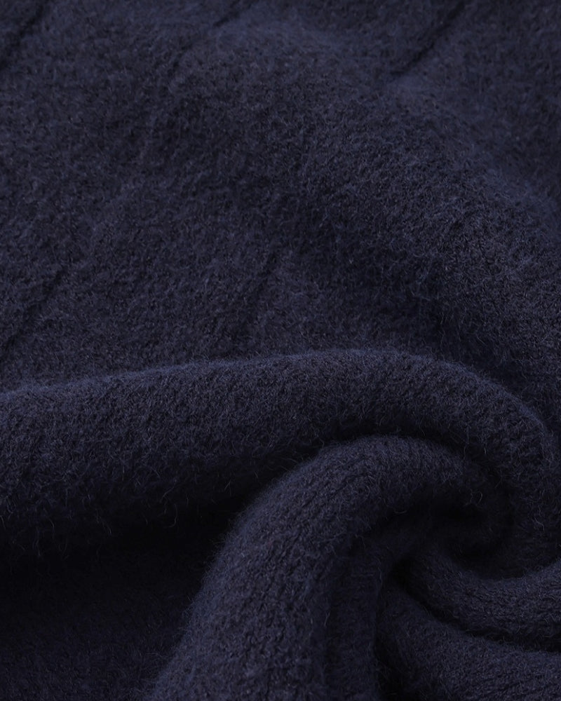 Rundhalspullover mit Diamantstrick