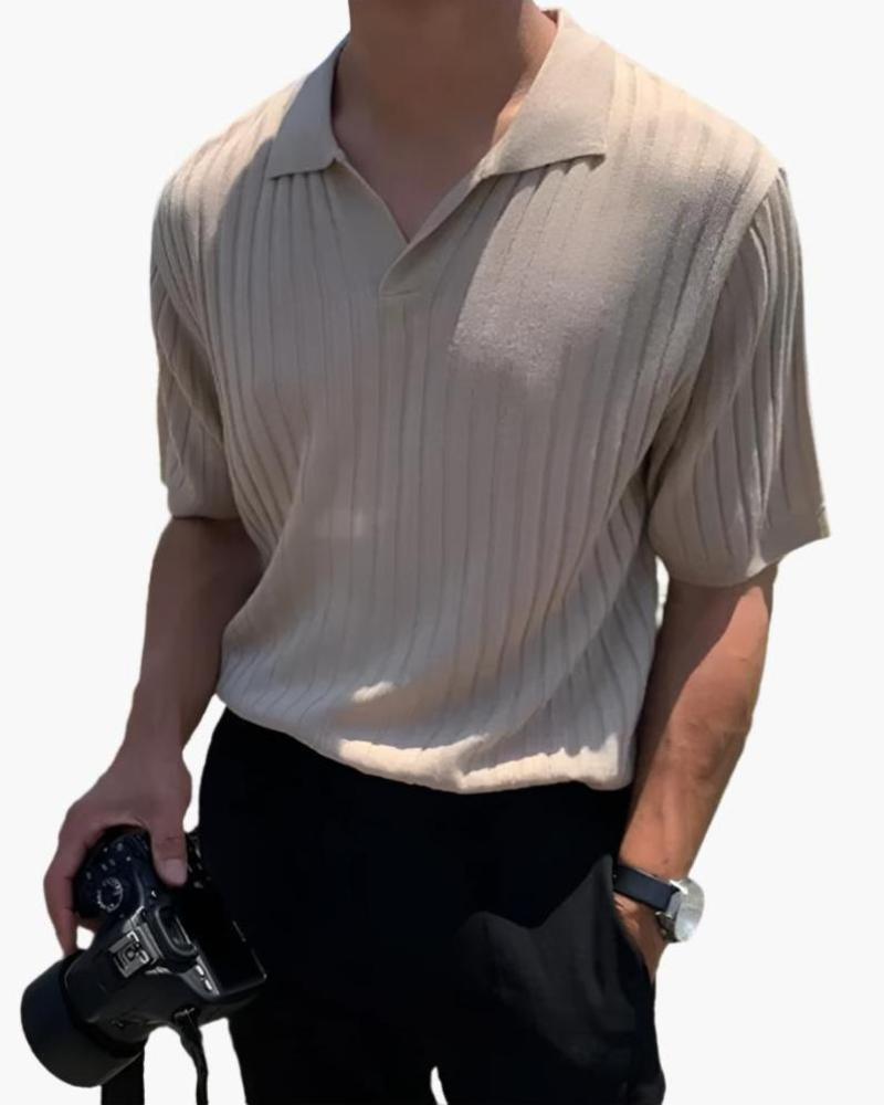 Firenze Rippstrick-Polo aus Baumwolle