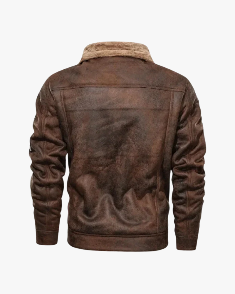 Elegante und warme Lederjacke mit Fleecefutter