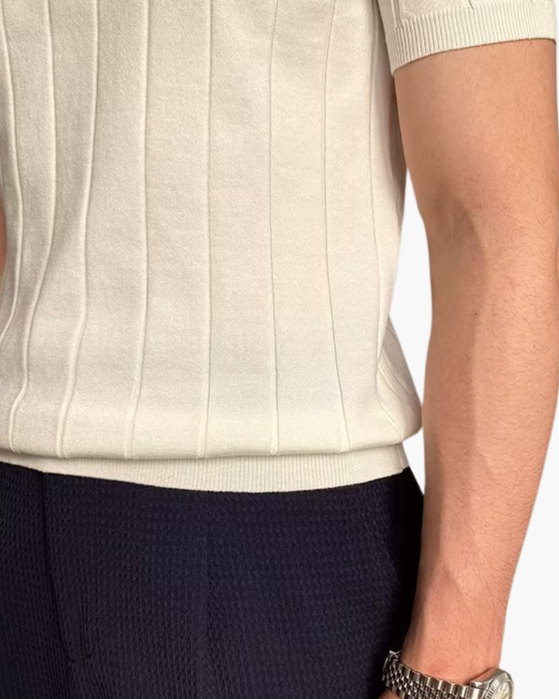 Rippstrick-Polo aus Baumwolle Cannes