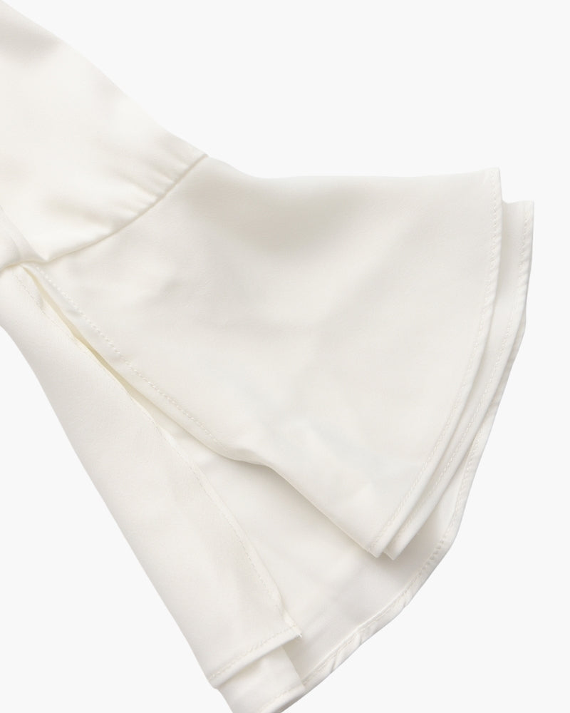 Midi-Kleid mit Rüschen und Perlmuttknöpfen