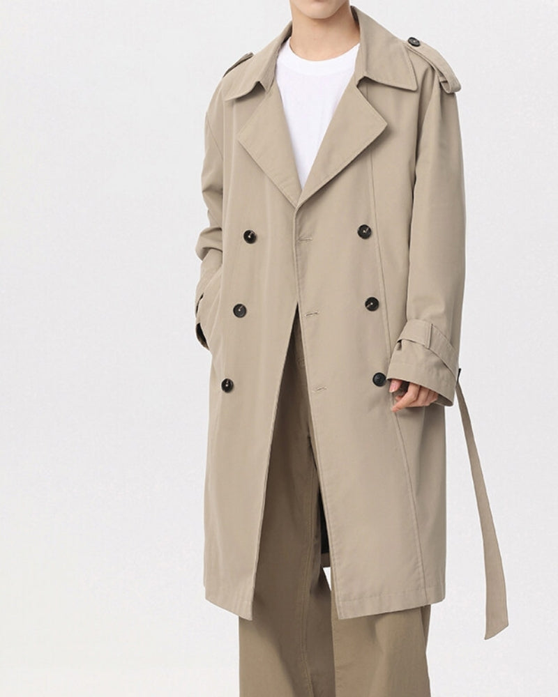 Klassischer doppelreihiger Trenchcoat 