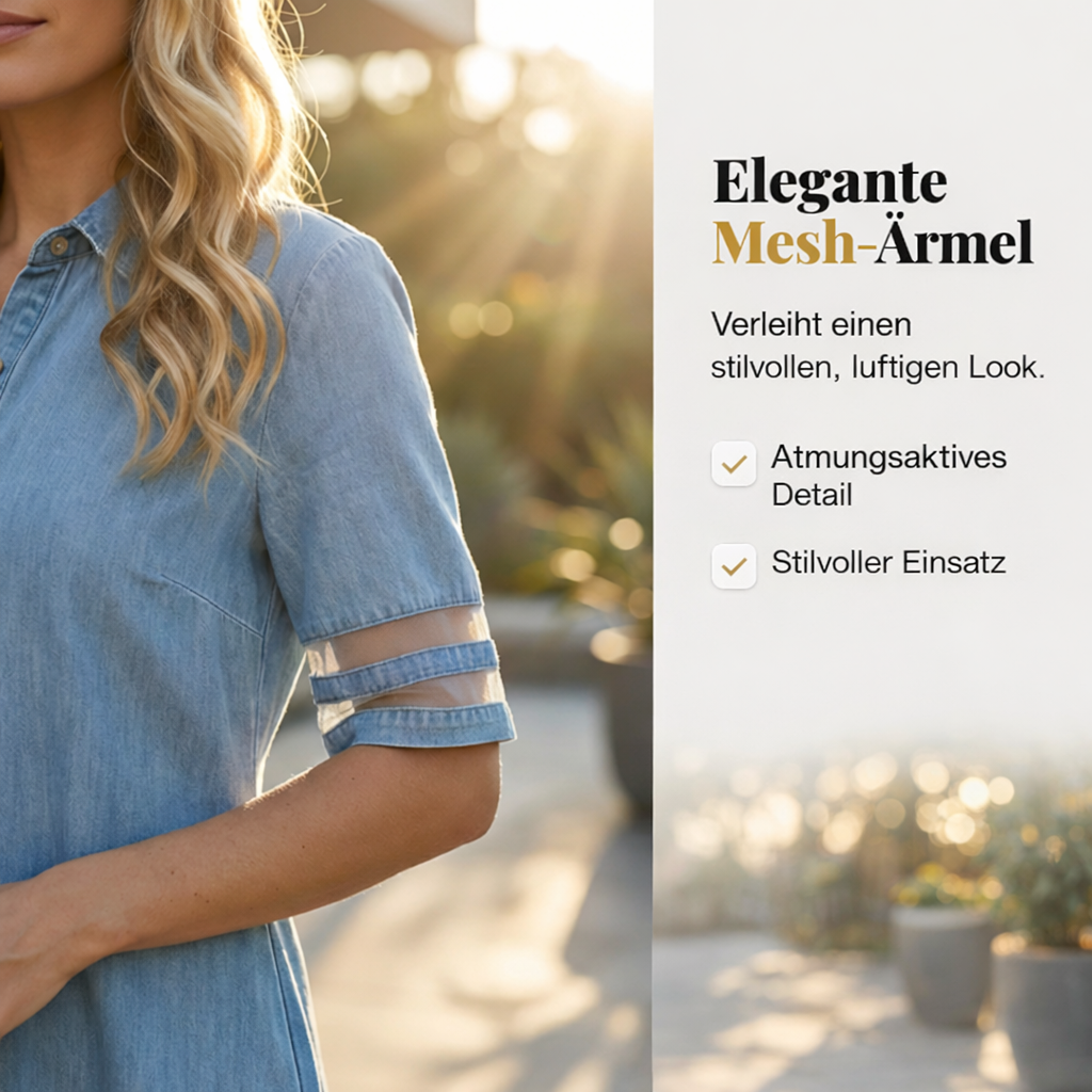 Blaues Denim-Minikleid mit Kragen | Lässig & Elegant