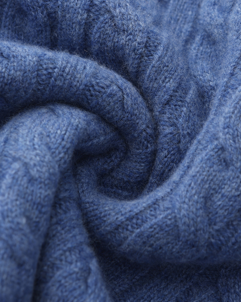 Gewebter Half-Zip-Pullover aus 100 % Kaschmir