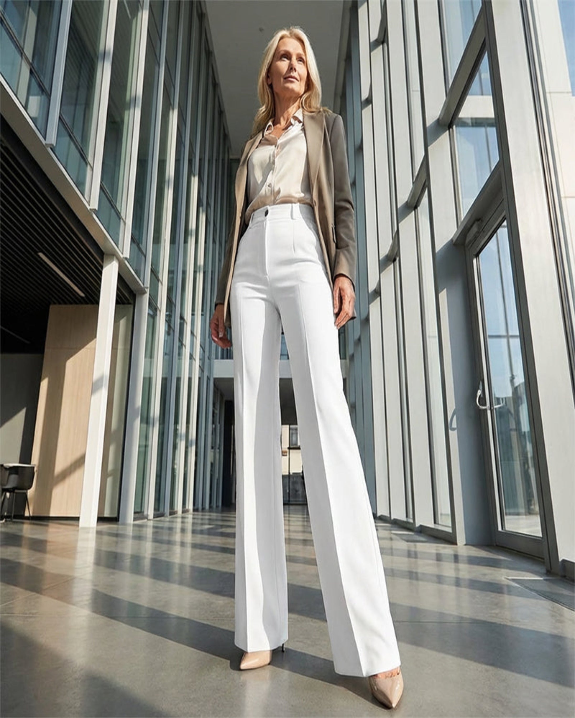 Damen-Anzughose mit hoher Taille